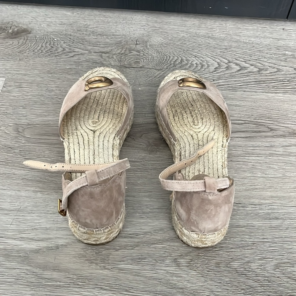 Coach Womens Dillon Tan Suede Ankle Strap Open Toe Platform Sandals - Picture 4 of 7